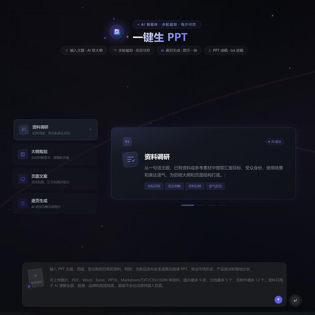 某科技企业一键生成演示PPT案例